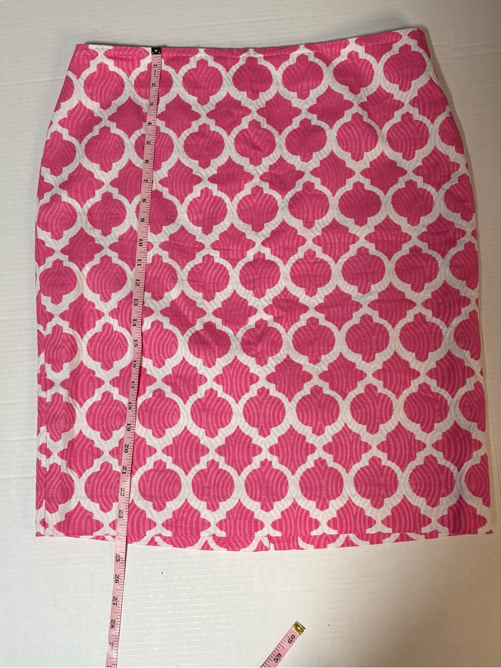 Talbots Pink and White Moroccan-Style Pencil Skirt - Picture 7 of 8